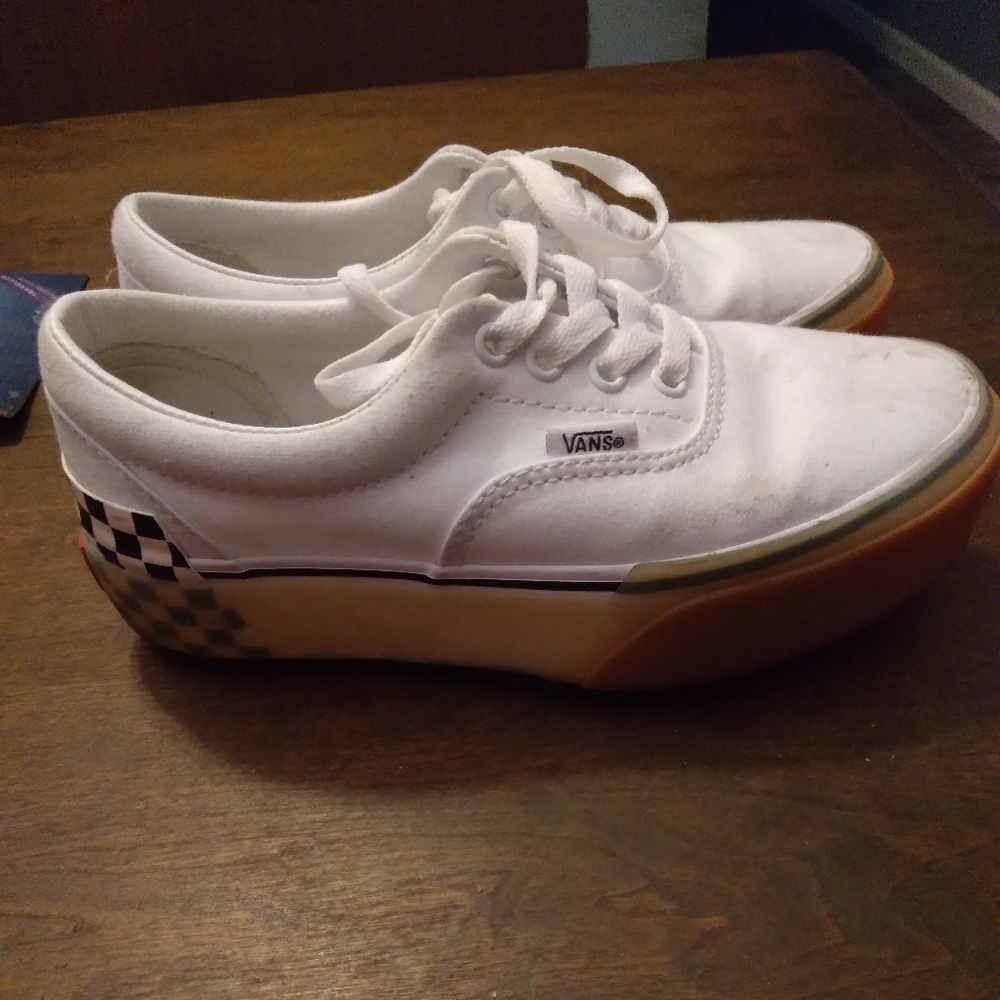 White checked stack vans